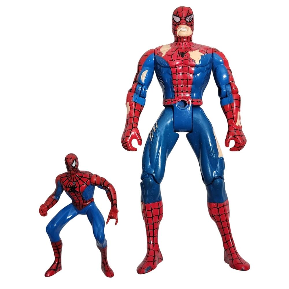 Marvel Vintage Die-Cast Spider-Man And Battle Ravaged Spider-Man Action Figures